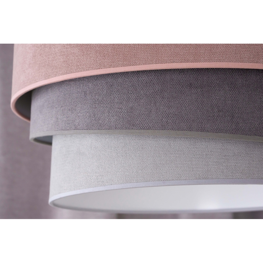 Duolla - Chandelier on a string TRIO 1xE27/15W/230V d. 45 cm pink/grey/white