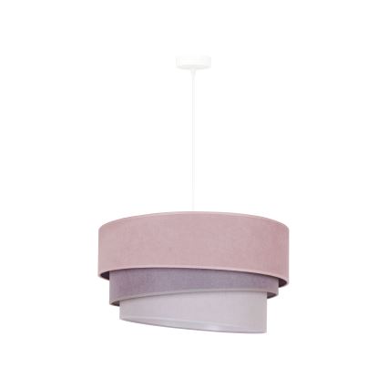 Duolla - Chandelier on a string TRIO 1xE27/15W/230V d. 45 cm pink/grey/white