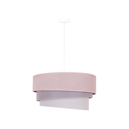 Duolla - Chandelier on a string TRIO 1xE27/15W/230V d. 45 cm pink/grey/white