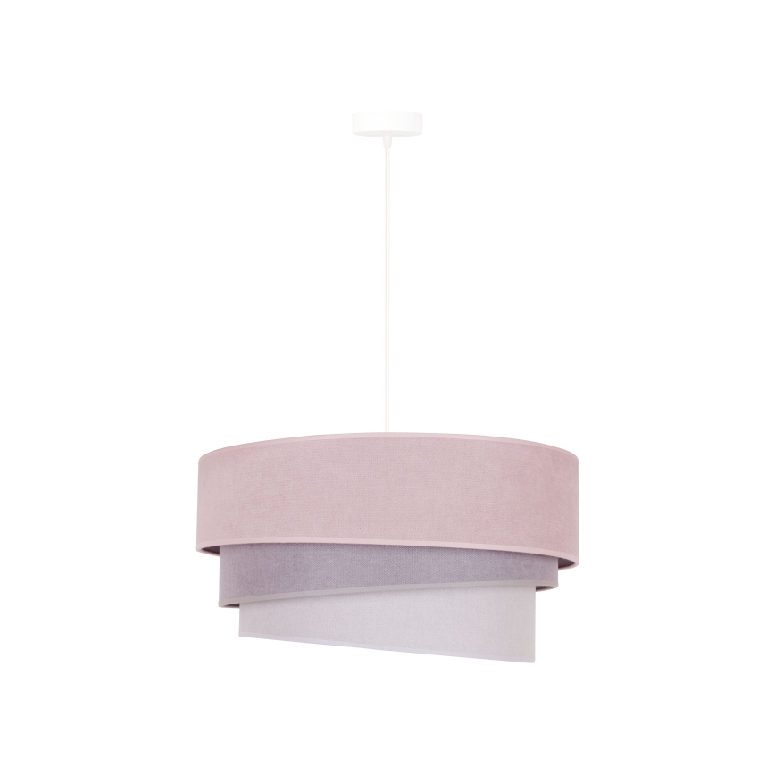 Duolla - Chandelier on a string TRIO 1xE27/15W/230V d. 45 cm pink/grey/white