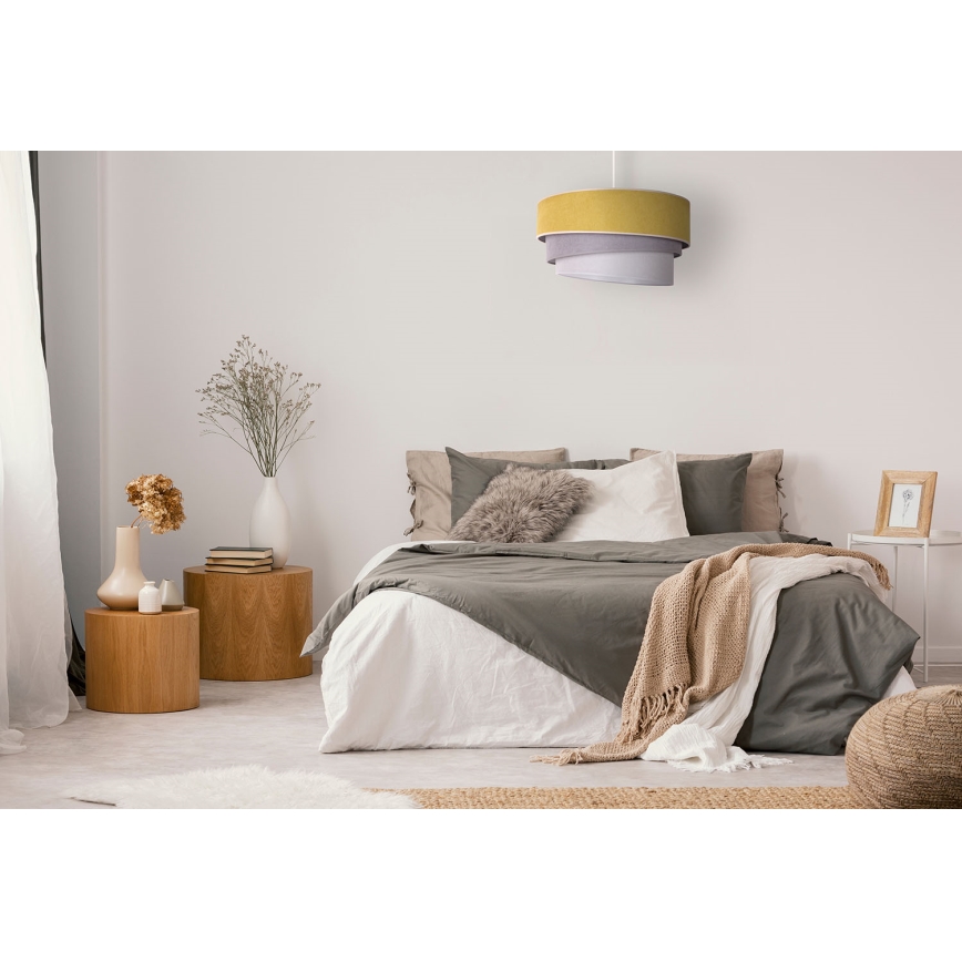 Duolla - Chandelier on a string TRIO 1xE27/15W/230V d. 45 cm yellow/grey/white
