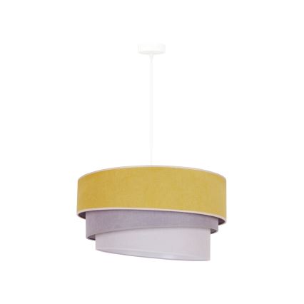 Duolla - Chandelier on a string TRIO 1xE27/15W/230V d. 45 cm yellow/grey/white
