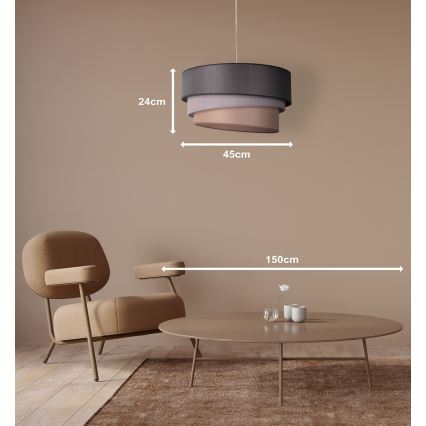 Duolla - Chandelier on a string TRIO 1xE27/40W/230V d. 45 cm anthracite/grey/brown