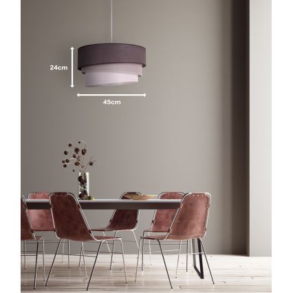 Duolla - Chandelier on a string TRIO 1xE27/40W/230V d. 45 cm anthracite/grey/white