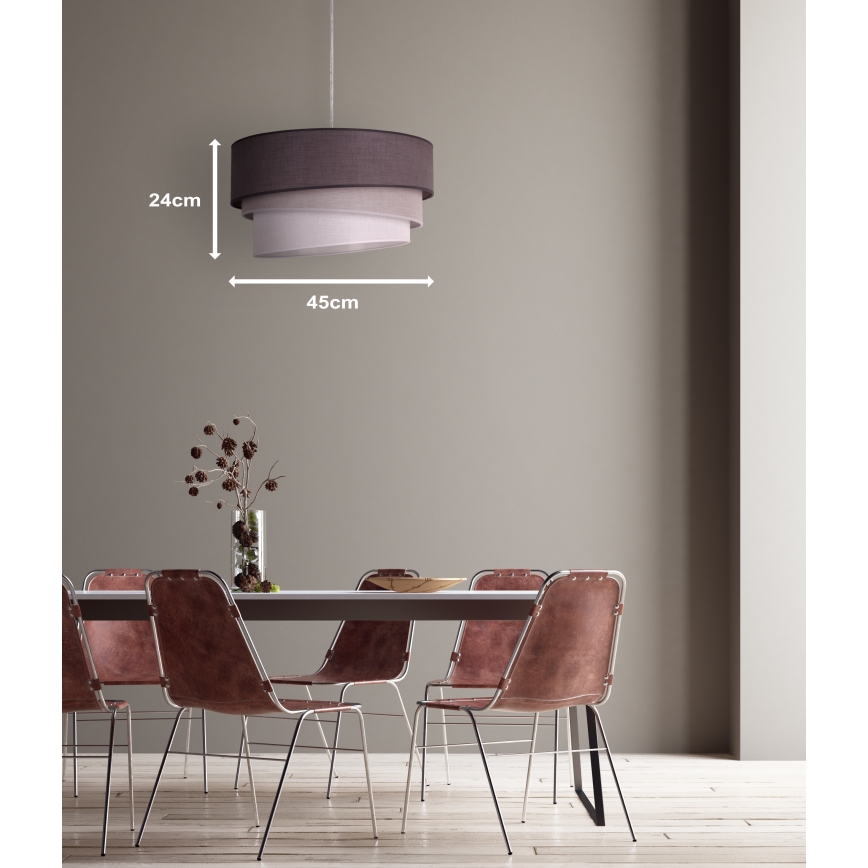 Duolla - Chandelier on a string TRIO 1xE27/40W/230V d. 45 cm anthracite/grey/white