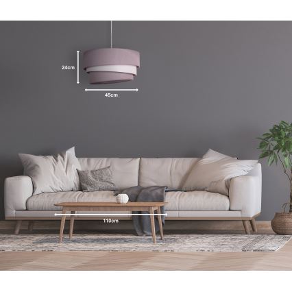Duolla - Chandelier on a string TRIO 1xE27/40W/230V d. 45 cm grey/white