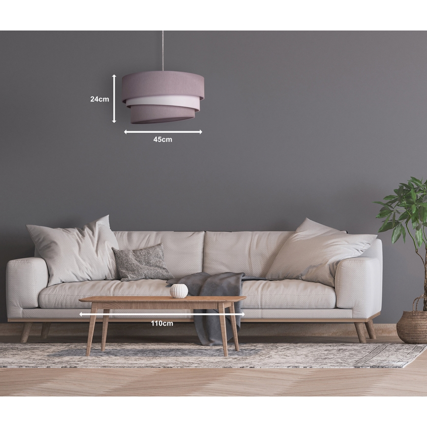 Duolla - Chandelier on a string TRIO 1xE27/40W/230V d. 45 cm grey/white