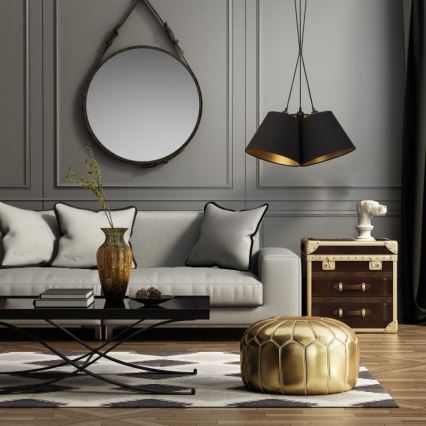 Duolla - Chandelier on a string TWIGGY 3xE27/40W/230V d. 45 cm black