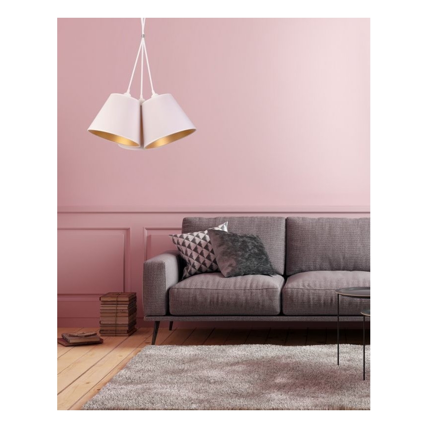 Duolla - Chandelier on a string TWIGGY 3xE27/40W/230V d. 60 cm white