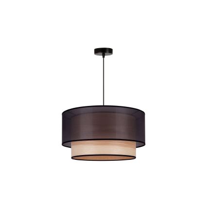 Duolla - Chandelier on a string WOOD BOHO 1xE27/15W/230V d. 45 cm black/beige