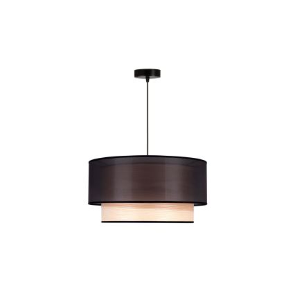 Duolla - Chandelier on a string WOOD BOHO 1xE27/15W/230V d. 45 cm black/beige