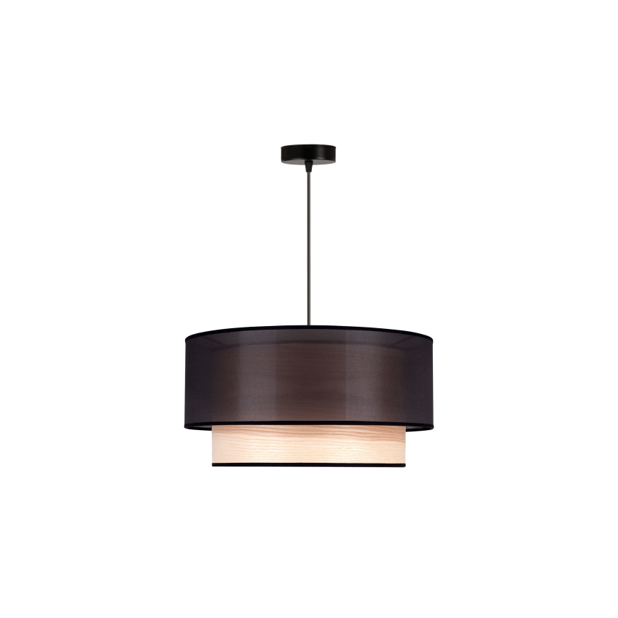 Duolla - Chandelier on a string WOOD BOHO 1xE27/15W/230V d. 45 cm black/beige