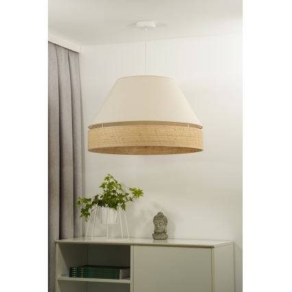 Duolla - Chandelier on a string YUTE AVIGNON 1xE27/15W/230V d. 60 cm creamy/beige