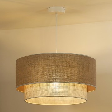 Duolla - Chandelier on a string YUTE BOHO 1xE27/15W/230V d. 45 cm brown/creamy