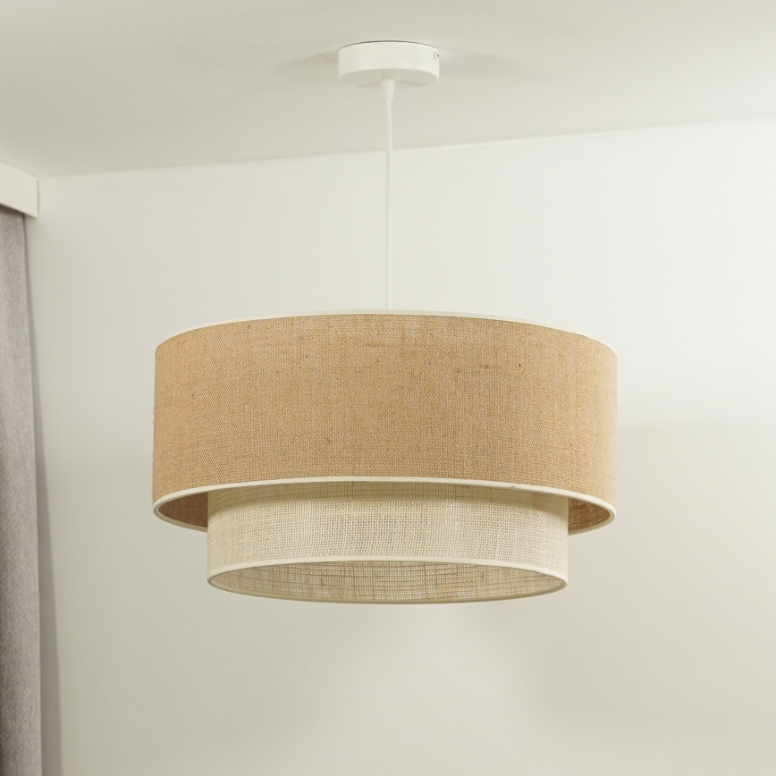 Duolla - Chandelier on a string YUTE BOHO 1xE27/15W/230V d. 45 cm brown/creamy