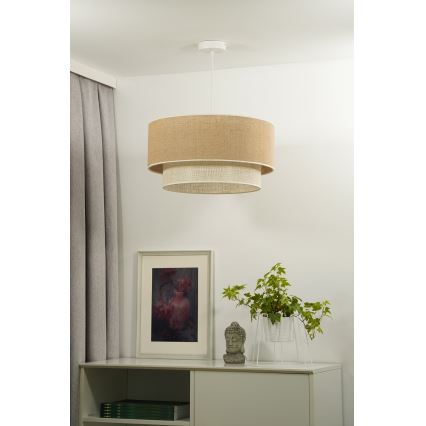 Duolla - Chandelier on a string YUTE BOHO 1xE27/15W/230V d. 45 cm brown/creamy
