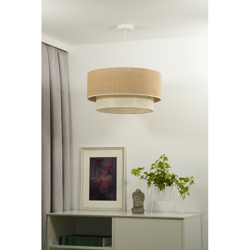 Duolla - Chandelier on a string YUTE BOHO 1xE27/15W/230V d. 45 cm brown/creamy
