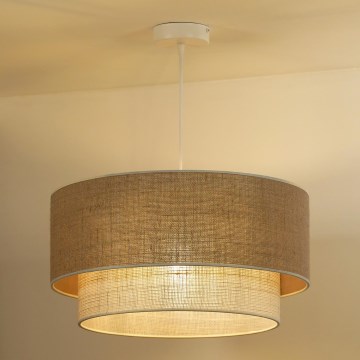 Duolla - Chandelier on a string YUTE BOHO 3xE27/15W/230V d. 60 cm brown/creamy