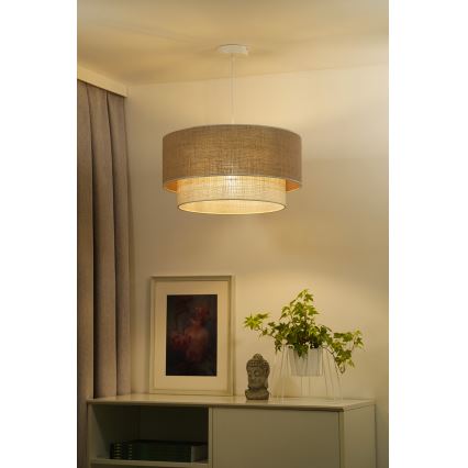 Duolla - Chandelier on a string YUTE BOHO 3xE27/15W/230V d. 60 cm brown/creamy