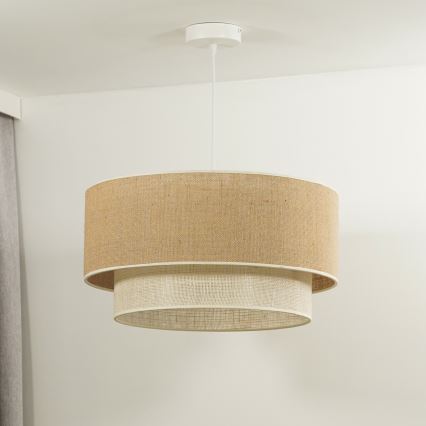 Duolla - Chandelier on a string YUTE BOHO 3xE27/15W/230V d. 60 cm brown/creamy