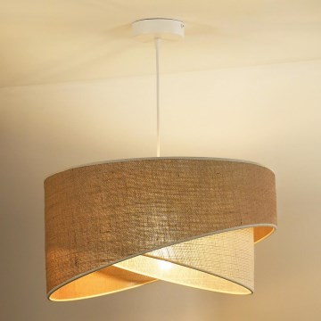 Duolla - Chandelier on a string YUTE CELLO 1xE27/15W/230V d. 45 cm brown/grey