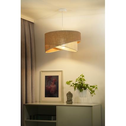 Duolla - Chandelier on a string YUTE CELLO 1xE27/15W/230V d. 45 cm brown/grey