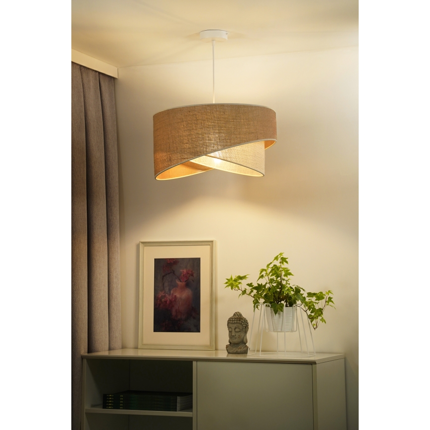 Duolla - Chandelier on a string YUTE CELLO 1xE27/15W/230V d. 45 cm brown/grey