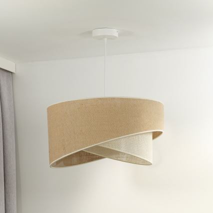 Duolla - Chandelier on a string YUTE CELLO 1xE27/15W/230V d. 45 cm brown/grey