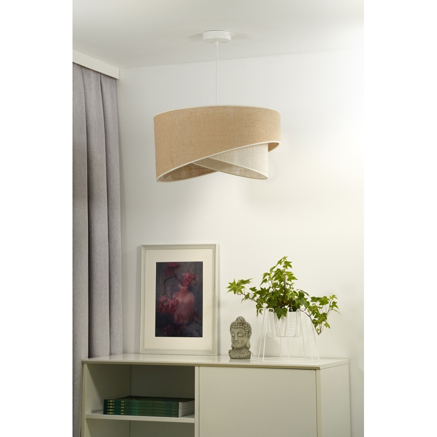 Duolla - Chandelier on a string YUTE CELLO 1xE27/15W/230V d. 45 cm brown/grey