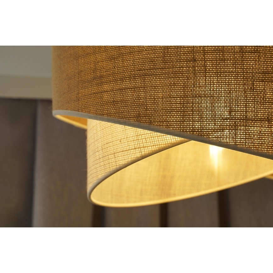 Duolla - Chandelier on a string YUTE CELLO 1xE27/15W/230V d. 45 cm brown/grey