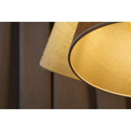 Duolla - Chandelier on a string YUTE ROSSA 3xE27/15W/230V grey/brown
