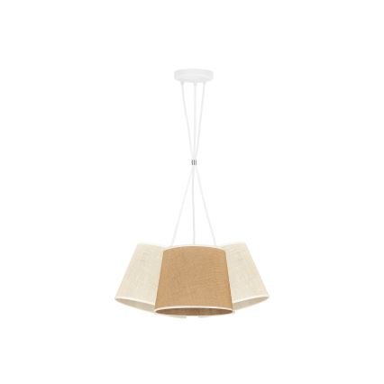 Duolla - Chandelier on a string YUTE ROSSA 3xE27/15W/230V grey/brown