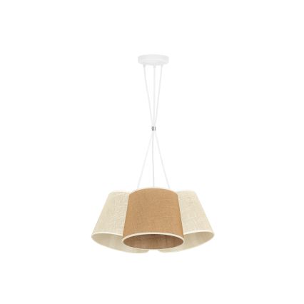 Duolla - Chandelier on a string YUTE ROSSA 3xE27/15W/230V grey/brown