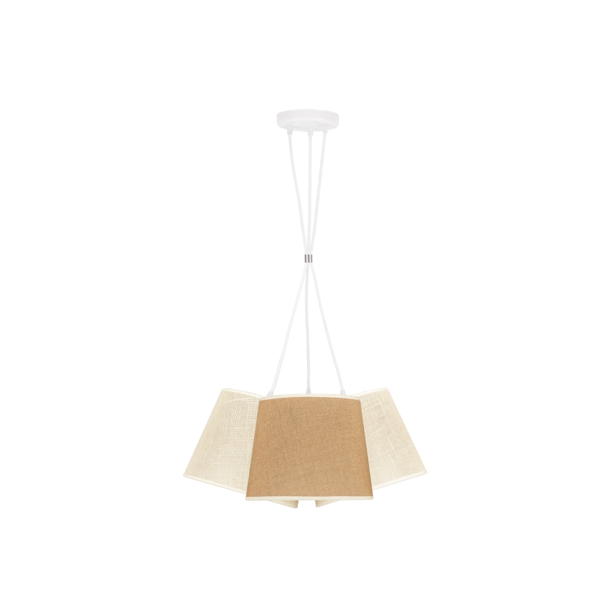 Duolla - Chandelier on a string YUTE ROSSA 3xE27/15W/230V grey/brown
