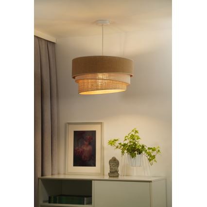 Duolla - Chandelier on a string YUTE TRIO 1xE27/15W/230V d. 45 cm brown/grey/beige