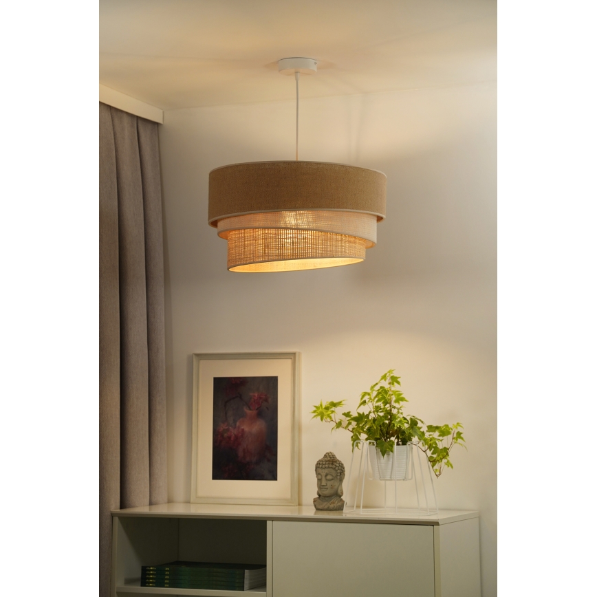 Duolla - Chandelier on a string YUTE TRIO 1xE27/15W/230V d. 45 cm brown/grey/beige