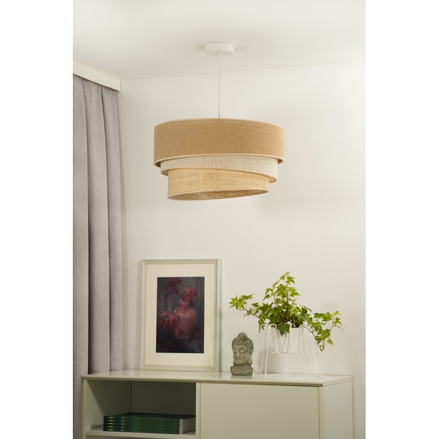 Duolla - Chandelier on a string YUTE TRIO 1xE27/15W/230V d. 45 cm brown/grey/beige