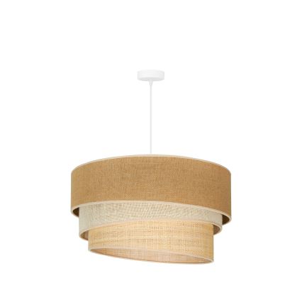 Duolla - Chandelier on a string YUTE TRIO 3xE27/15W/230V d. 60 cm brown/grey/beige