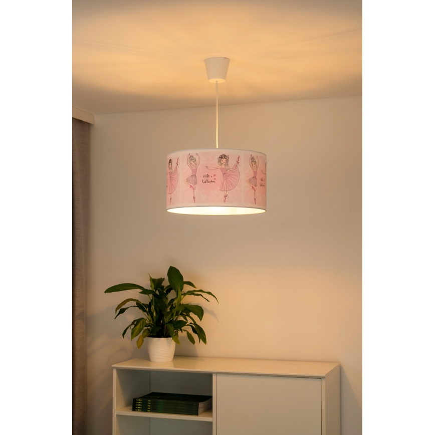 Duolla - Children's chandelier on a string PRINT M 1xE27/40W/230V d. 35 cm ballerinas
