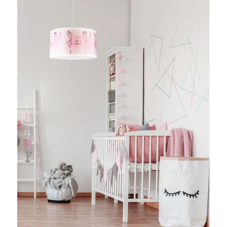 Duolla - Children's chandelier on a string PRINT M 1xE27/40W/230V d. 35 cm ballerinas