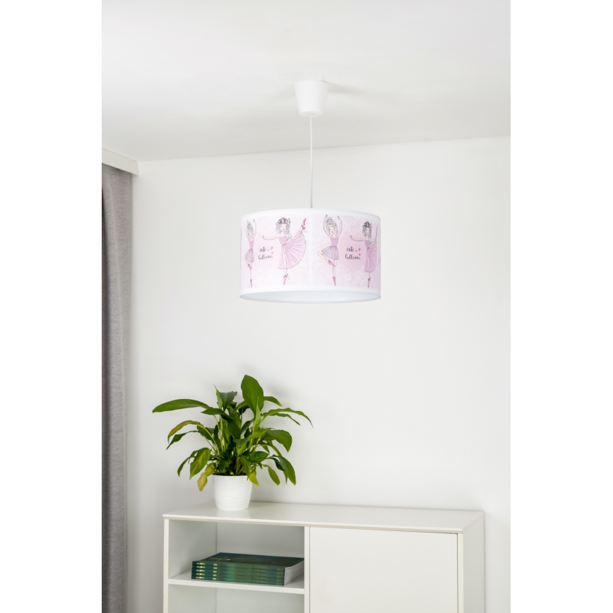 Duolla - Children's chandelier on a string PRINT M 1xE27/40W/230V d. 35 cm ballerinas