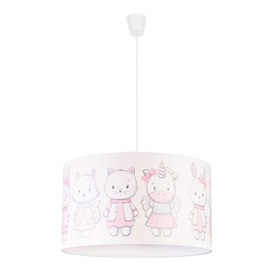 Duolla - Children's chandelier on a string PRINT M 1xE27/40W/230V d. 35 cm little animals
