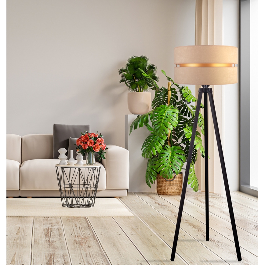 Duolla - Floor lamp DUO 1xE27/60W/230V d. 44 cm beige/wenge