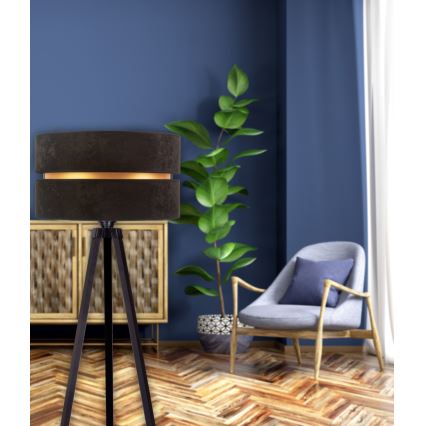 Duolla - Floor lamp DUO 1xE27/60W/230V d. 44 cm black/wenge