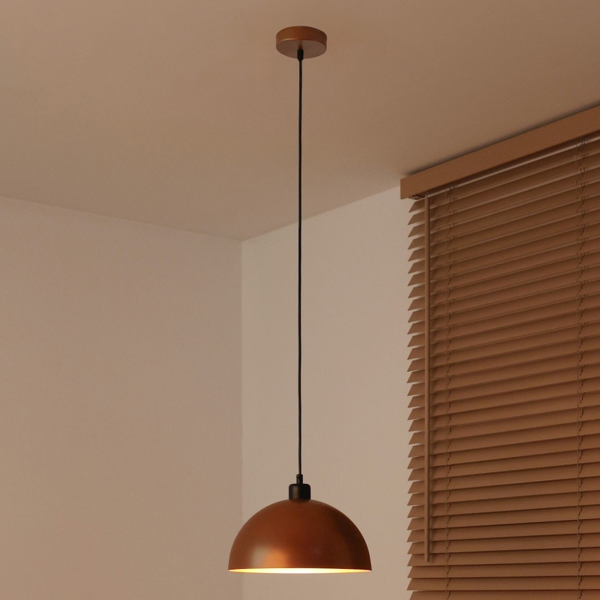 Duolla - IRONLINE Cable Pendant 1x E27/15W/230V, Ø 27 cm, Copper/Black
