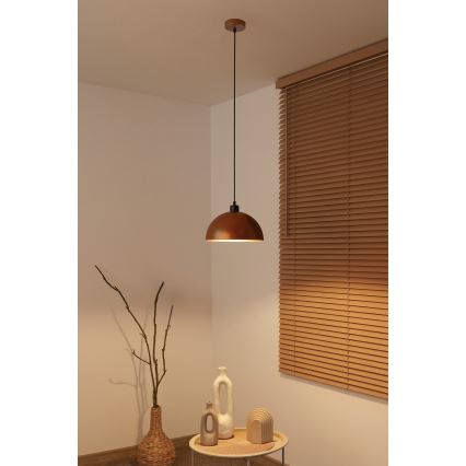 Duolla - IRONLINE Cable Pendant 1x E27/15W/230V, Ø 27 cm, Copper/Black