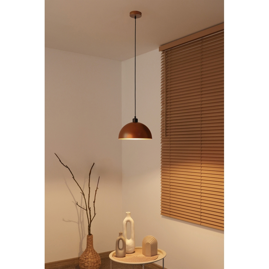 Duolla - IRONLINE Cable Pendant 1x E27/15W/230V, Ø 27 cm, Copper/Black