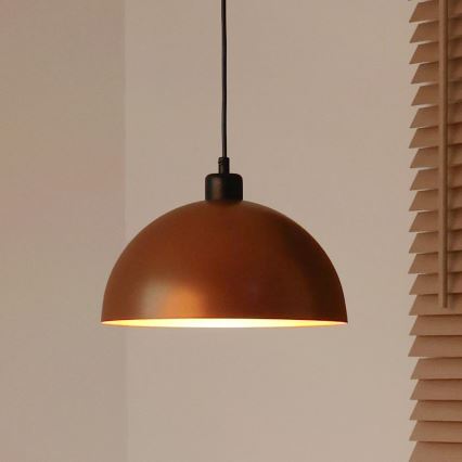 Duolla - IRONLINE Cable Pendant 1x E27/15W/230V, Ø 27 cm, Copper/Black