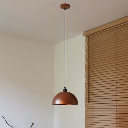 Duolla - IRONLINE Cable Pendant 1x E27/15W/230V, Ø 27 cm, Copper/Black