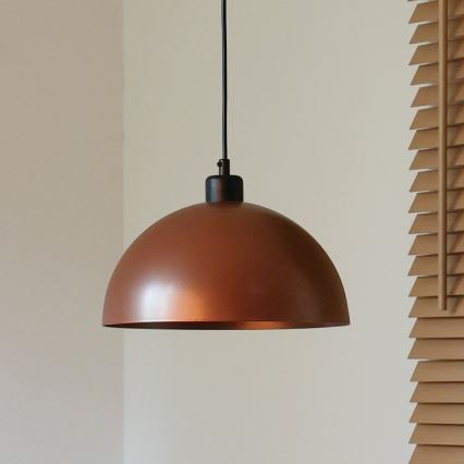 Duolla - IRONLINE Cable Pendant 1x E27/15W/230V, Ø 27 cm, Copper/Black